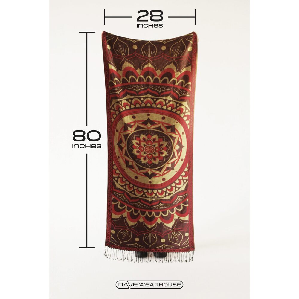 8693 Labrynth Flower Pashmina Shawl, W/fringes Womens Scarf, Versatile Wrap - Picture 2 of 3